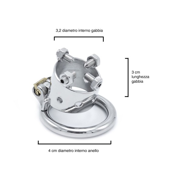 CINTURA DI CASTITA' UOMO CON VITI REGOLABILI TORTURE CHASTITY DEVICE