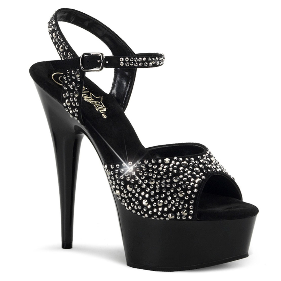 SANDALO SEXY PER DONNA TACCO 15 cm CON STRASS E...