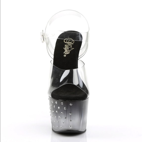 SANDALO SEXY PER DONNA TACCO 17 cm CON STRASS E CINTURINO STARDUST PLEASER