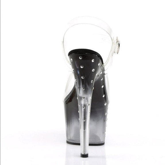 SANDALO SEXY PER DONNA TACCO 17 cm CON STRASS E CINTURINO STARDUST PLEASER