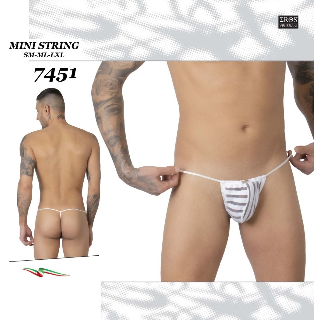 STRING SEXY PER UOMO CON LINEE IN COTONE E...