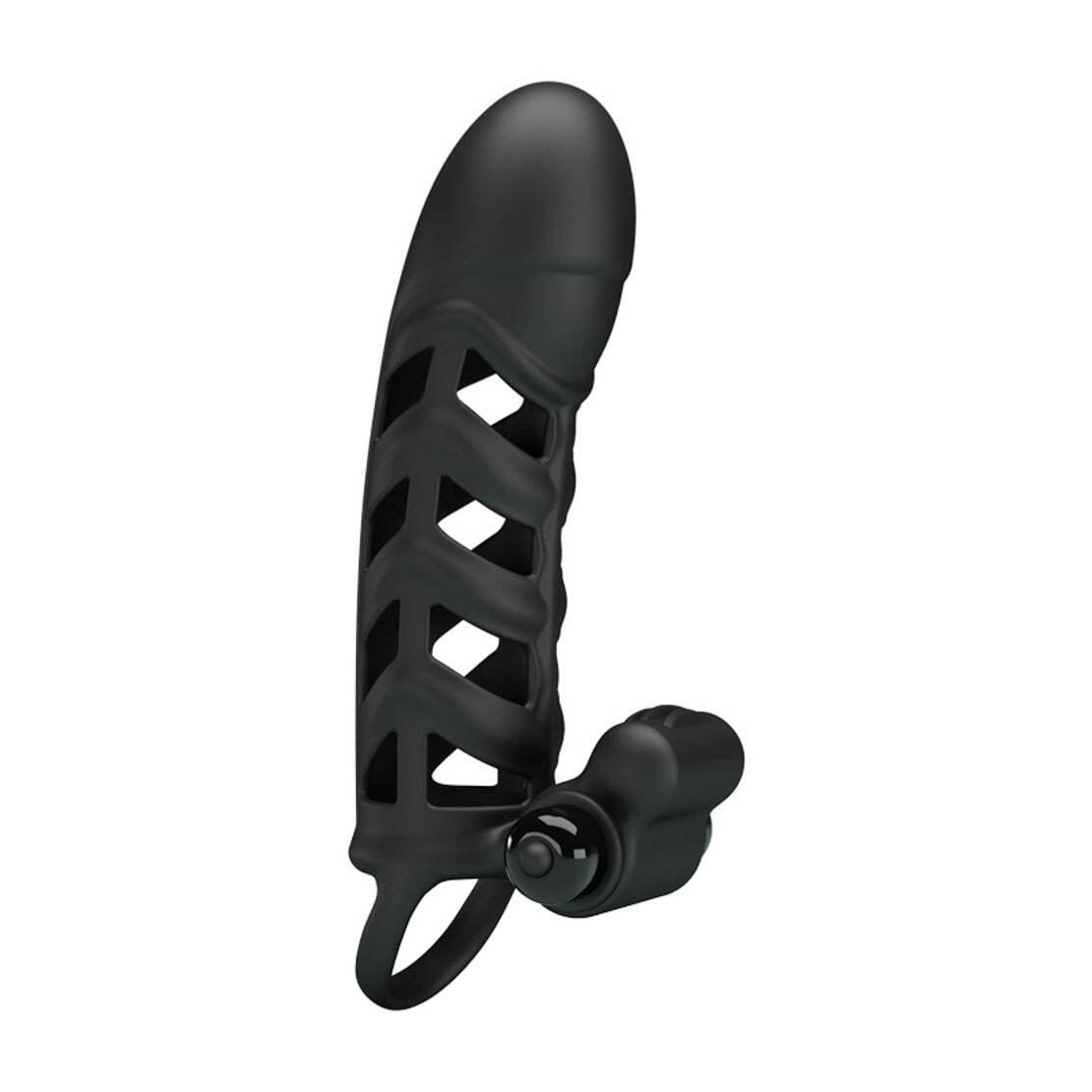 GUAINA PER IL PENE IN SILICONE CON ANELLO E...