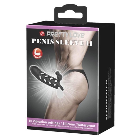 GUAINA PER IL PENE IN SILICONE CON ANELLO E VIBRAZIONE PENIS SLEEVE II