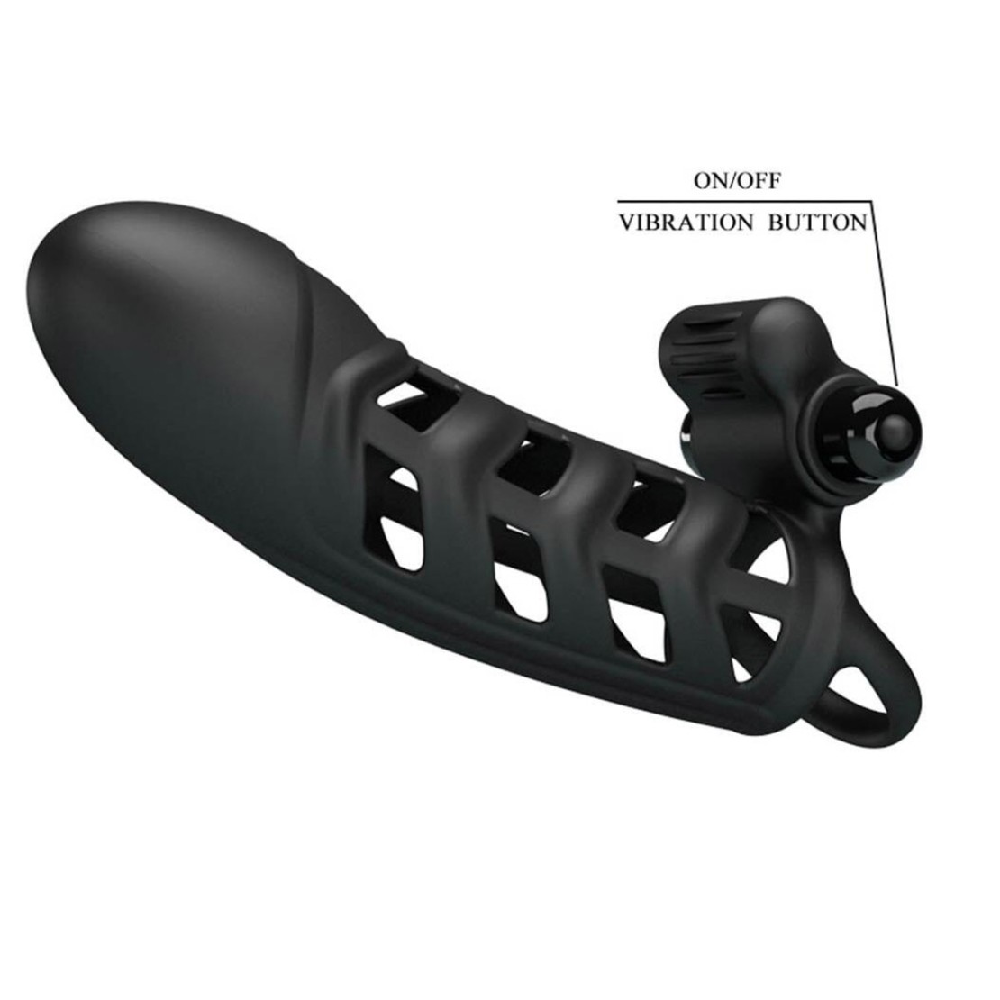 GUAINA PER IL PENE IN SILICONE CON ANELLO E...