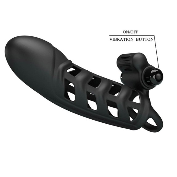 GUAINA PER IL PENE IN SILICONE CON ANELLO E VIBRAZIONE PENIS SLEEVE II