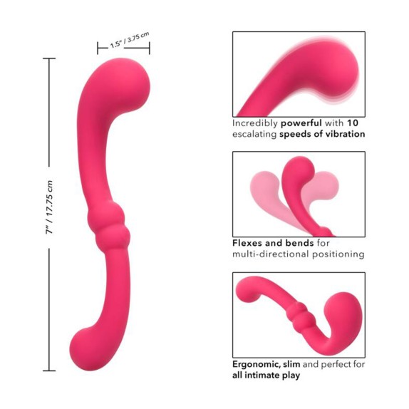 VIBRATORE DOPPIA TESTA IN SILICONE LIQUIDO PRETTY LITTLE WANDS CURVY