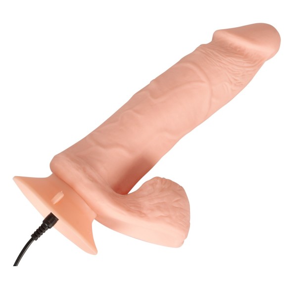 VIBRATORE ULTRA REALISTICO CON TESTICOLI E VENTOSA BENDABLE RC VIBRATOR