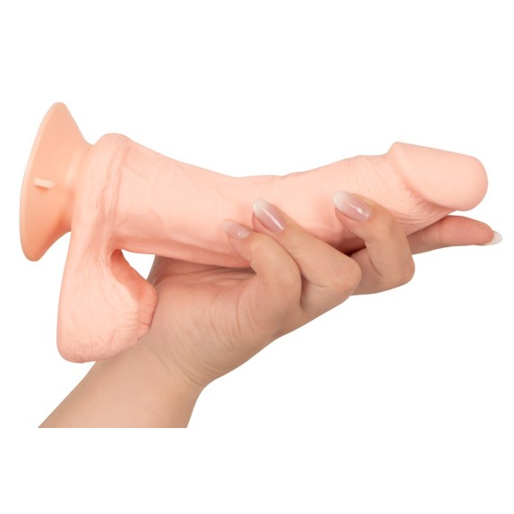 VIBRATORE ULTRA REALISTICO CON TESTICOLI E VENTOSA BENDABLE RC VIBRATOR