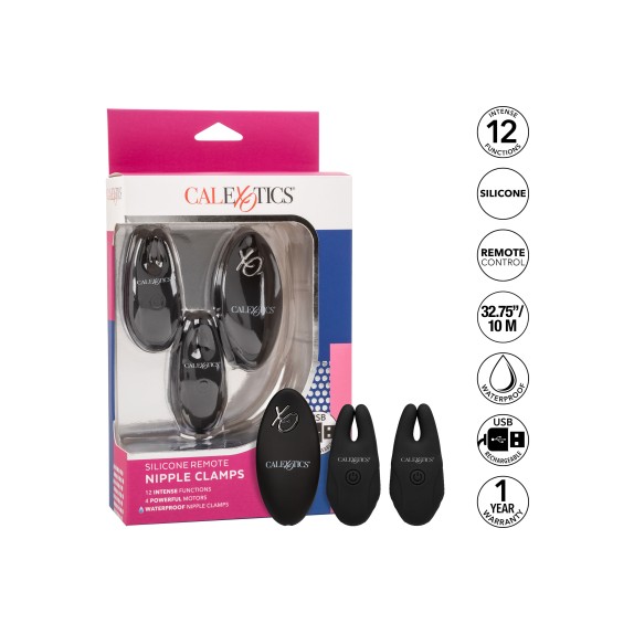 PINZETTE PER CAPEZZOLI VIBRANTI CON TELECOMANDO SILICONE REMOTE NIPPLE CLAMPS