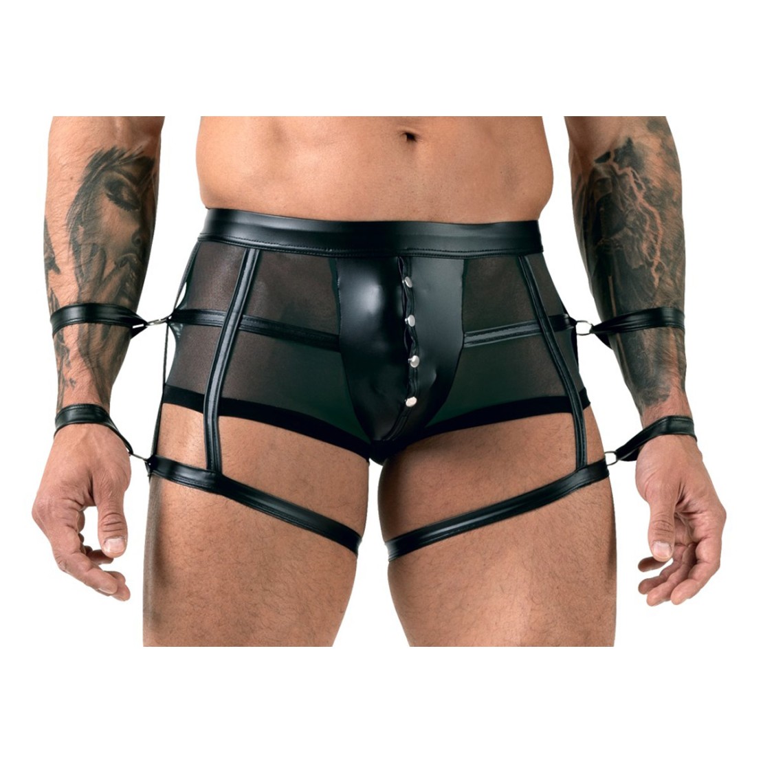BOXER HARNESS SEXY PER UOMO CON DOPPIE MANETTE...