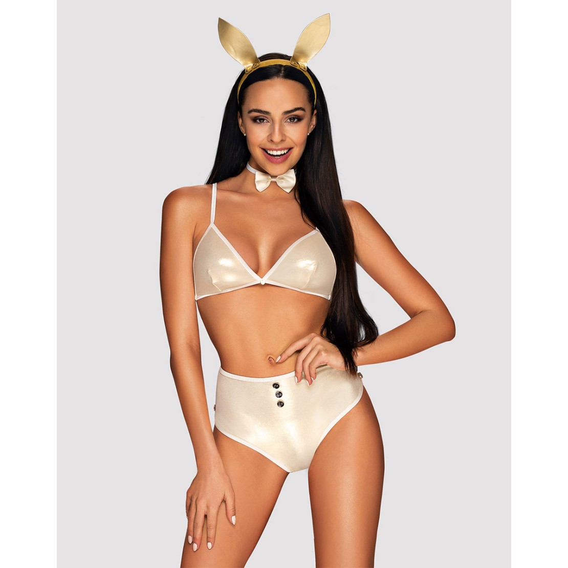 COSTUME SEXY DA CONIGLIETTA DONNA SET 4 PEZZI...