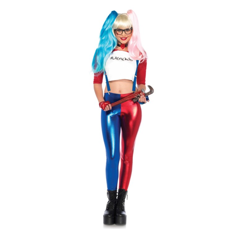 COSTUME HALLOWEEN SEXY DONNA HARLEY QUINN SET 6 PEZZI LEG... 2