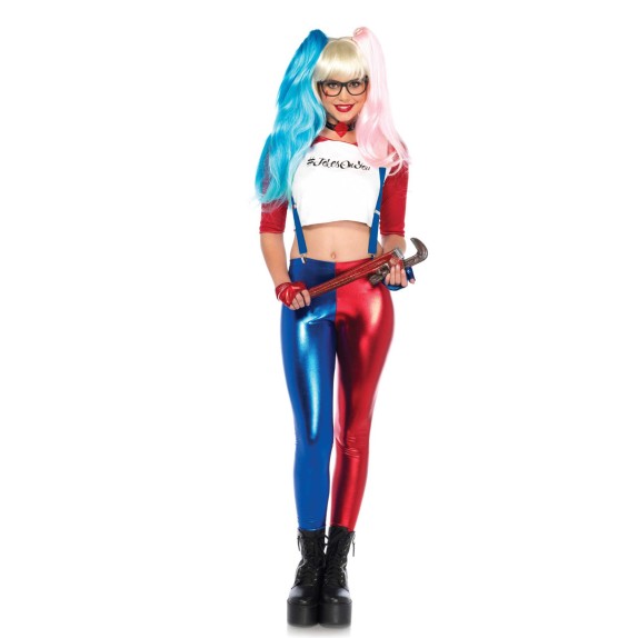 COSTUME HALLOWEEN SEXY DONNA HARLEY QUINN SET 6 PEZZI LEG AVENUE