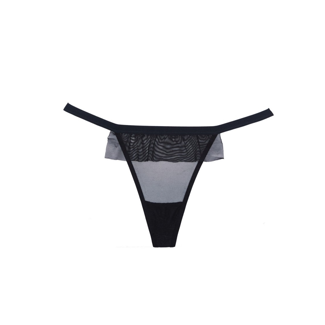 STRING NERO SEXY PER DONNA CON FIOCCO E LACCETTI