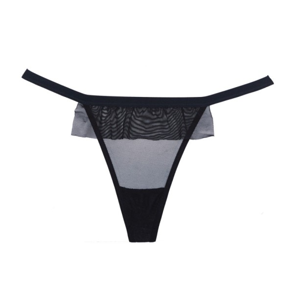 STRING NERO SEXY PER DONNA CON FIOCCO E LACCETTI