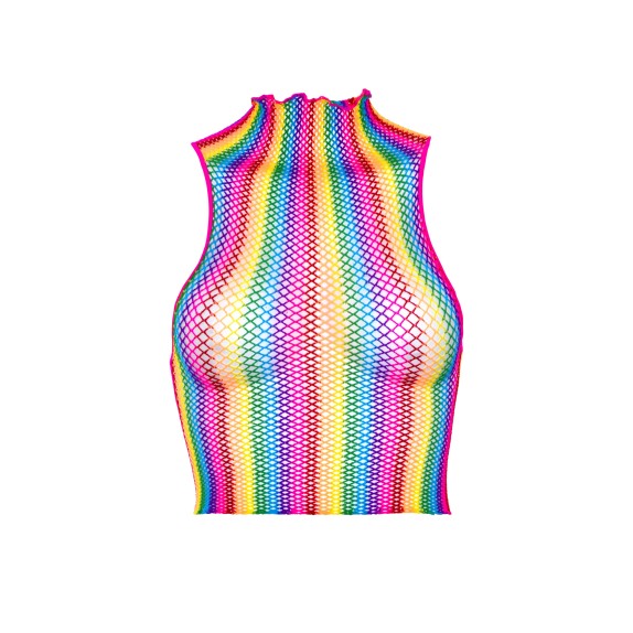 TOP A RETE A COLLO ALTO ARCOBALENO LEG AVENUE