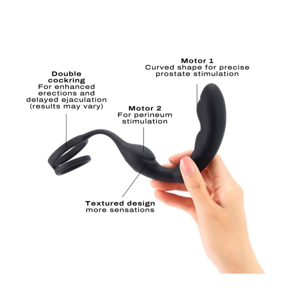 STIMOLATORE PROSTATICO VIBRANTE CON DOPPIO ANELLO P-RING DORCEL