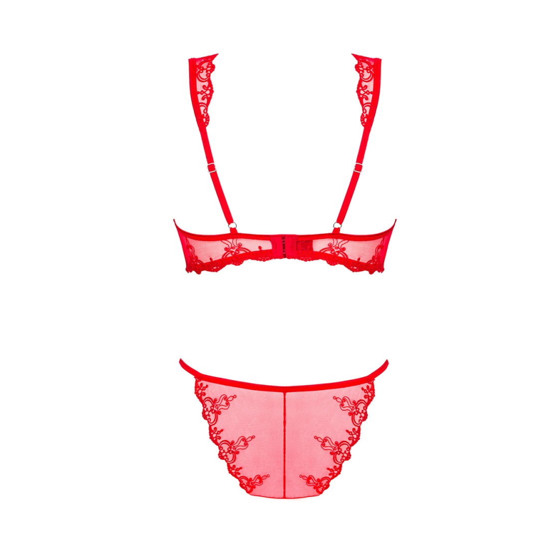 COMPLETO INTIMO SEXY SET 2 PEZZI IN PIZZO ROSSO...