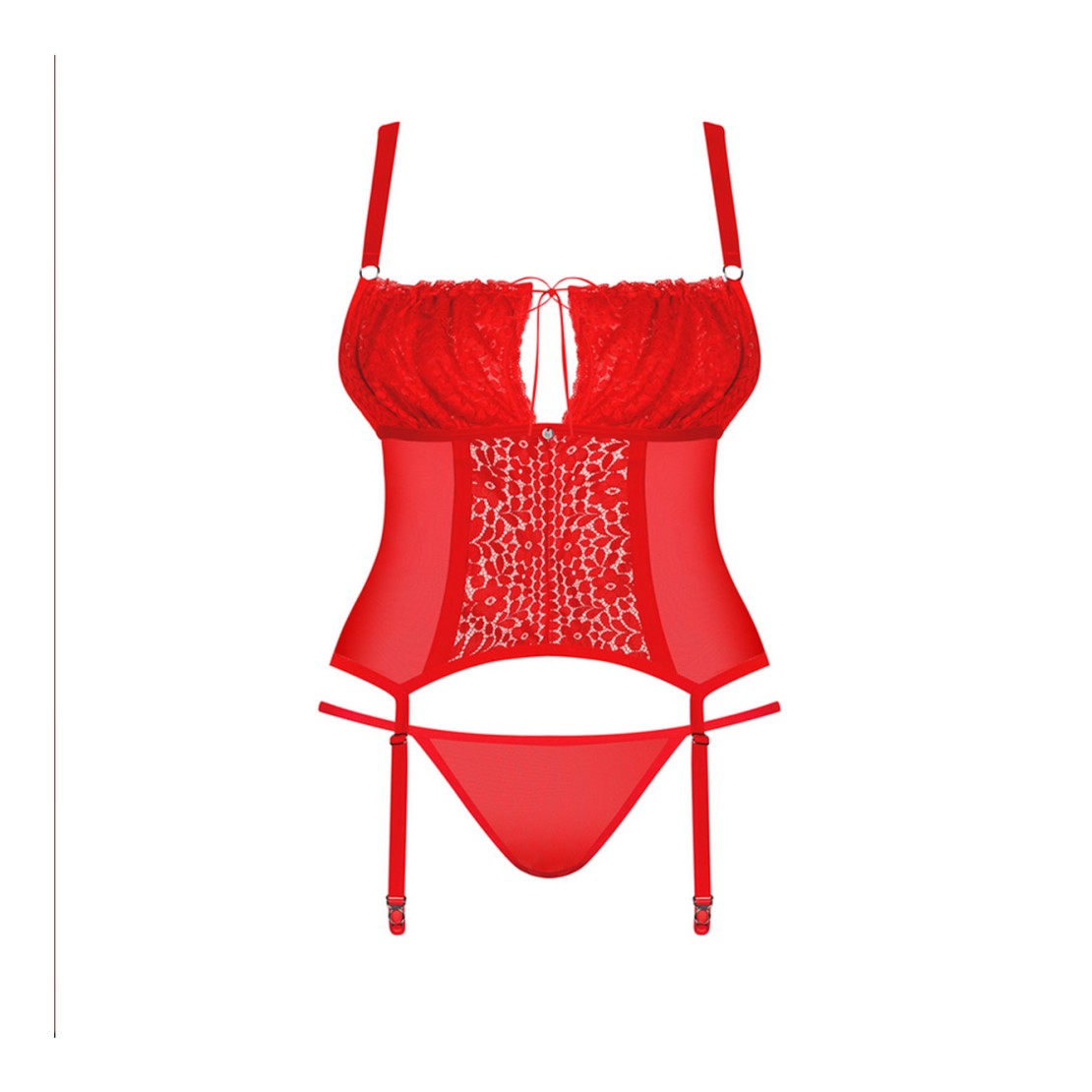 GUEPIERE SEXY PER DONNA IN PIZZO ROSSO QUEEN...