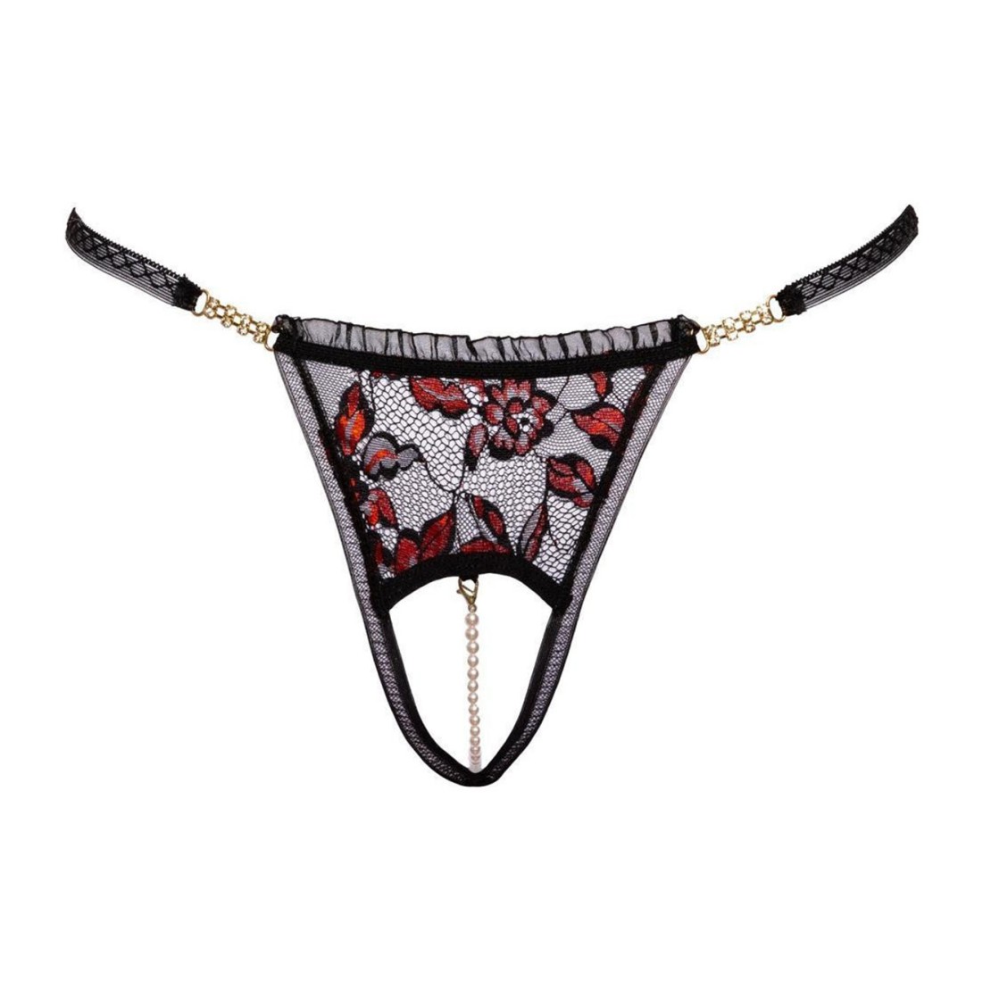 STRING SEXY PER DONNA APERTO CON PERLE E PIZZO...