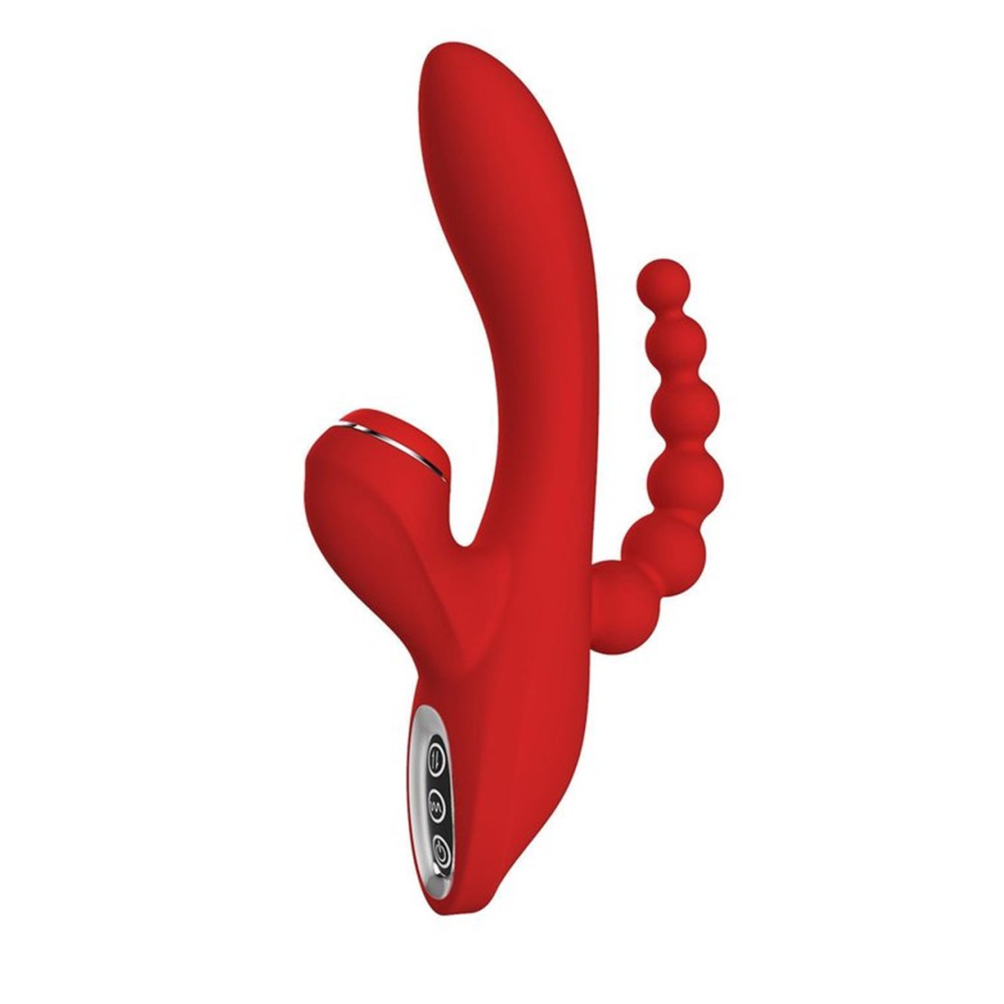 VIBRATORE TRIPLO VAGINALE ANALE CON SUCCHIA...