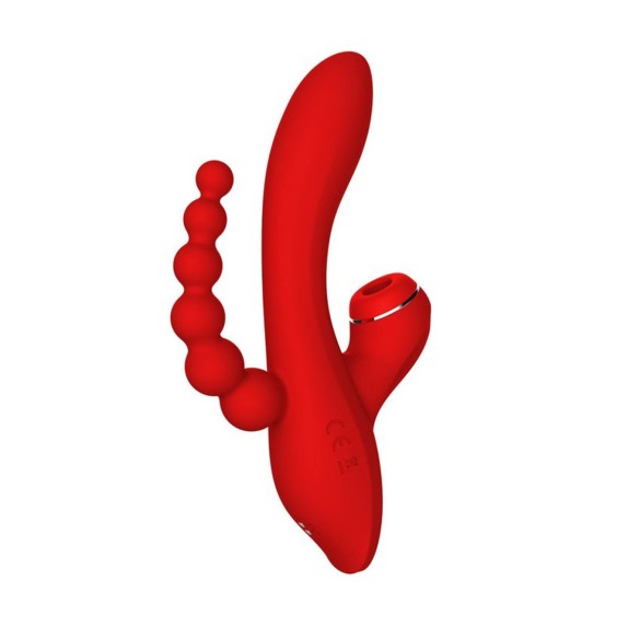 VIBRATORE CON SUCCHIA CLITORIDE E VIBRATORE ANALE RED REVOLUTION ANNA