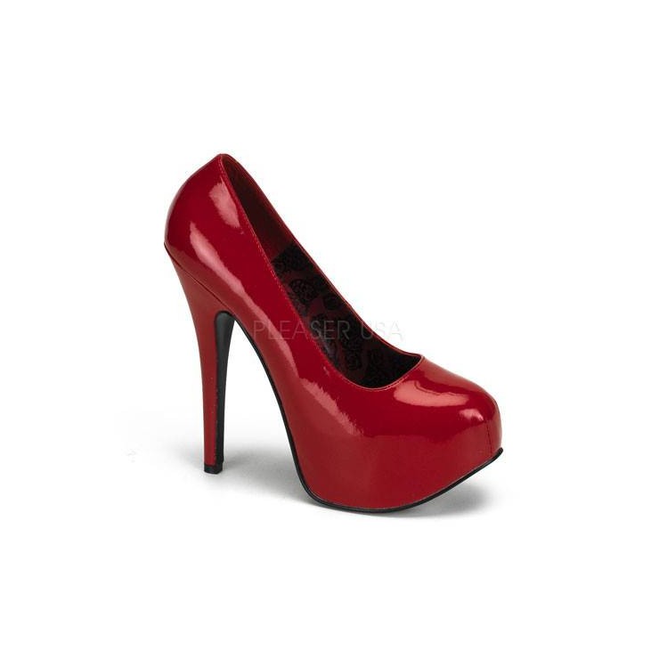 SCARPE SEXY DECOLLETE' BORDELLO IN PVC LUCIDO ROSSO 2