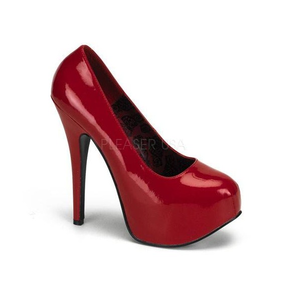 SCARPE SEXY DECOLLETE' BORDELLO IN PVC LUCIDO ROSSO