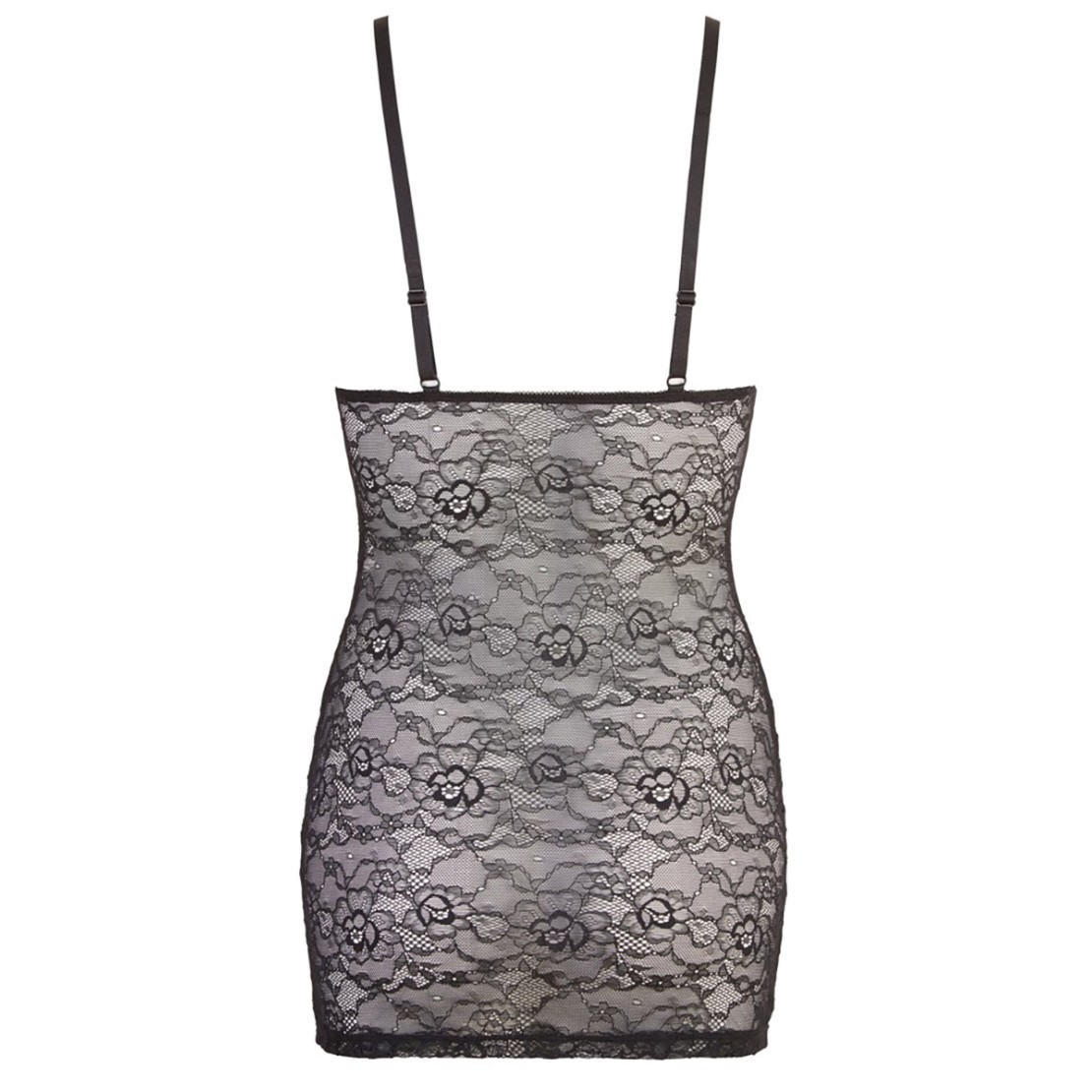 MINI ABITO SEXY DA DONNA IN PIZZO CON ZIP A DUE...