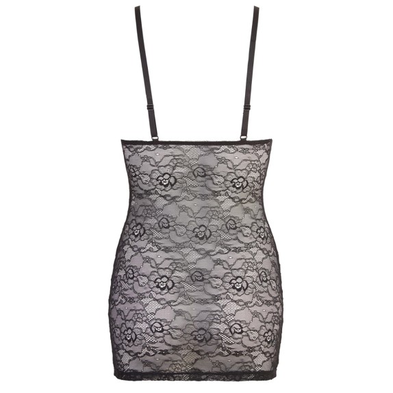 MINI ABITO SEXY DA DONNA IN PIZZO CON ZIP A DUE VIE