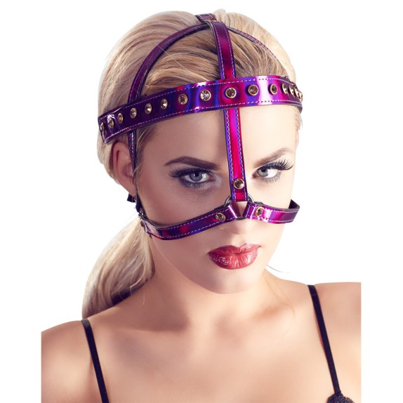 copy of HARNESS REGOLABILE DA TESTA IRIDESCENTE CON STRASS BAD KITTY