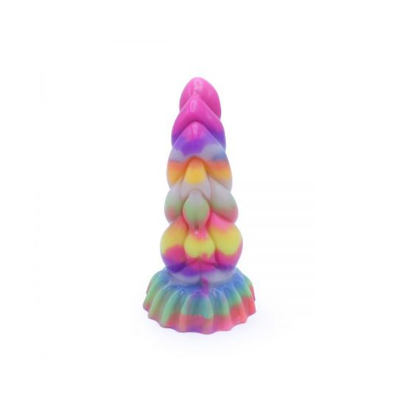 SEX TOY CON RILIEVI 18 CM IN SILICONE COLORATO CHE SI ILLUMINA AL BUIO