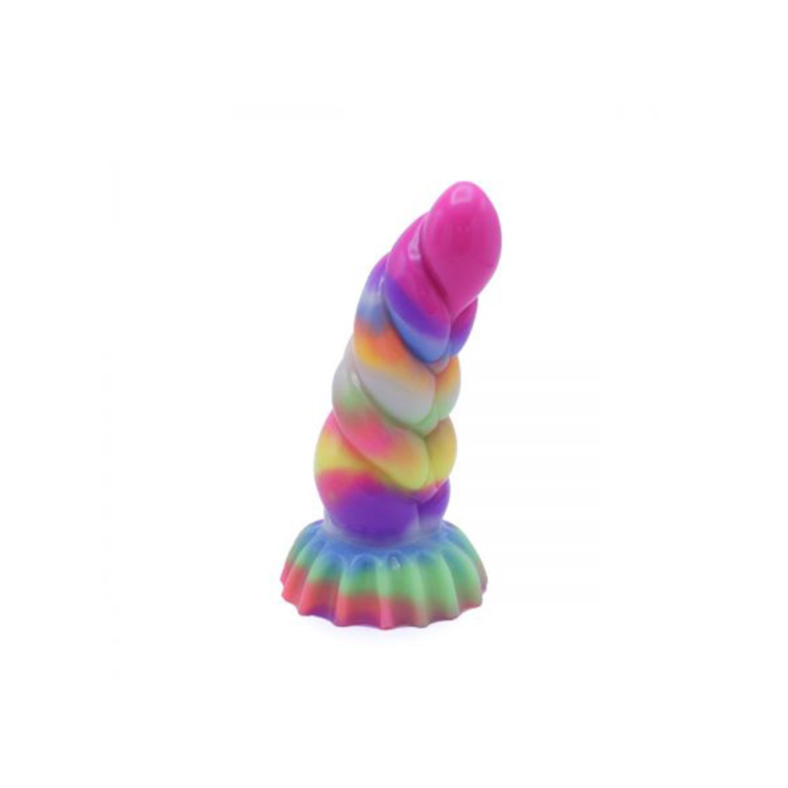 DILDO CON RILIEVI IN SILICONE COLORATO CHE SI...