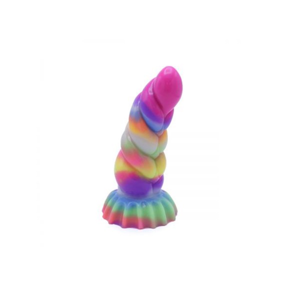 SEX TOY CON RILIEVI 18 CM IN SILICONE COLORATO CHE SI ILLUMINA AL BUIO