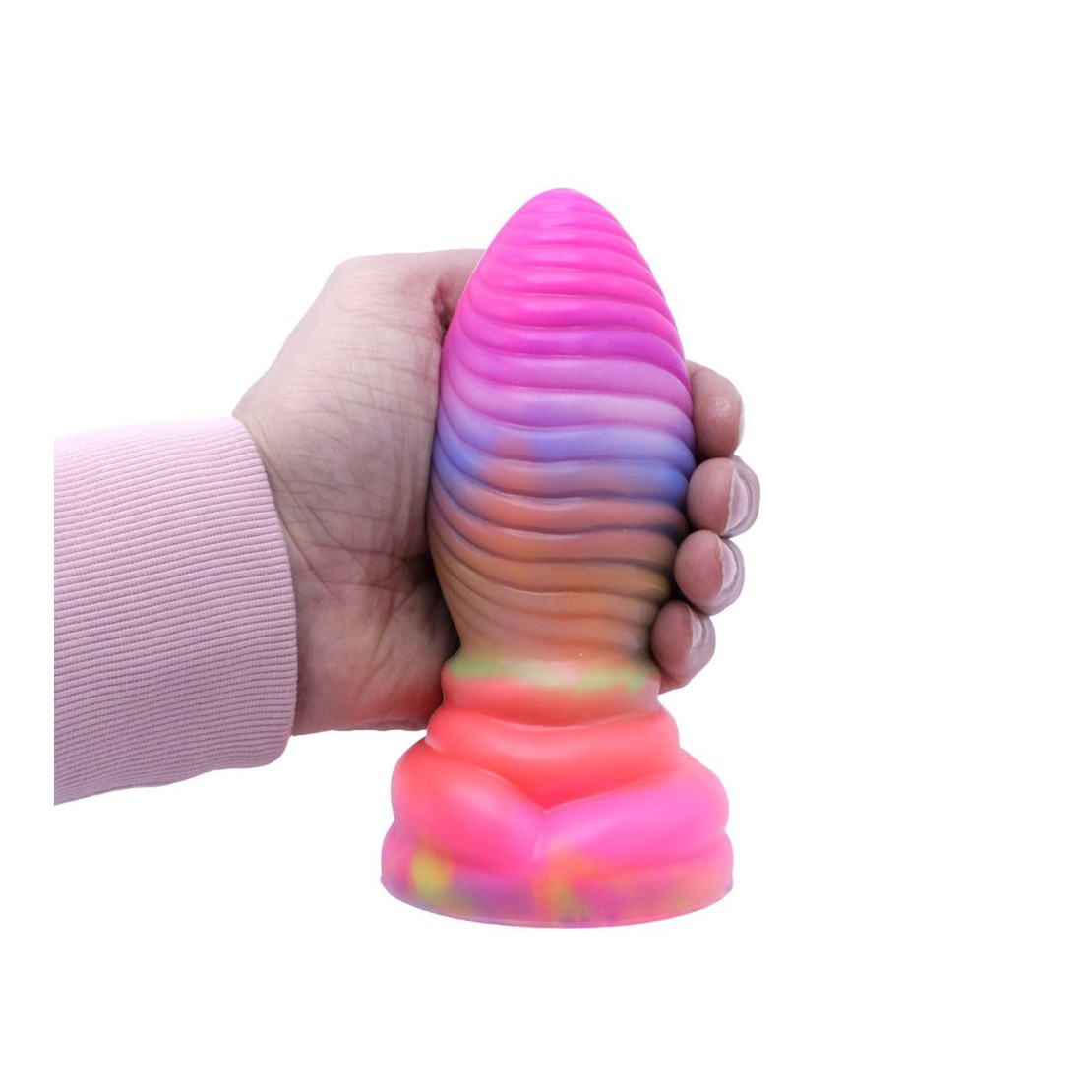 DILDO CON RILIEVI 18 CM IN SILICONE COLORATO...