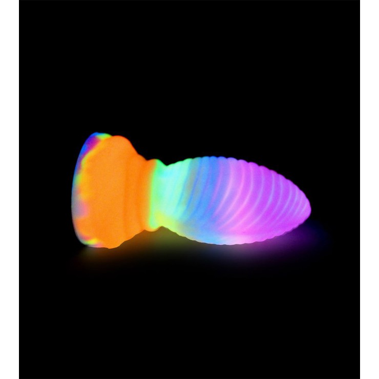 DILDO CON RILIEVI 18 CM IN SILICONE COLORATO CHE SI... 2