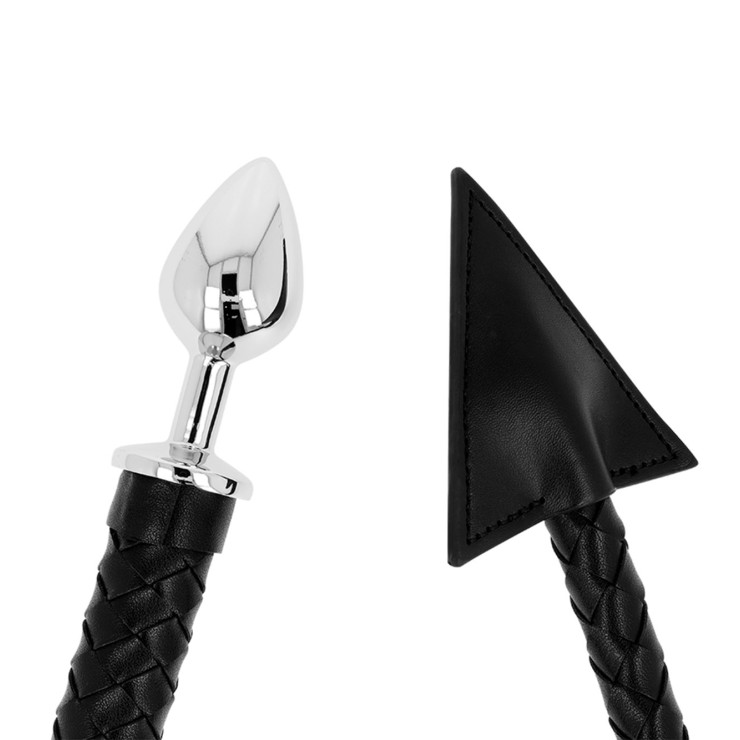 PLUG ANALE CON CODA DEL DIAVOLO IN PELLE SINTETICA E METALLO 2