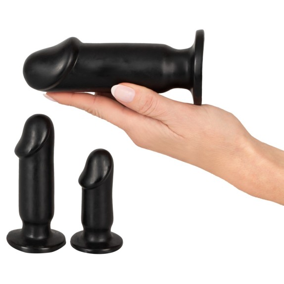 KIT PLUG PER ALLENAMENTO ANALE IN 3 MISURE A FORMA FALLICA BASE TONDA