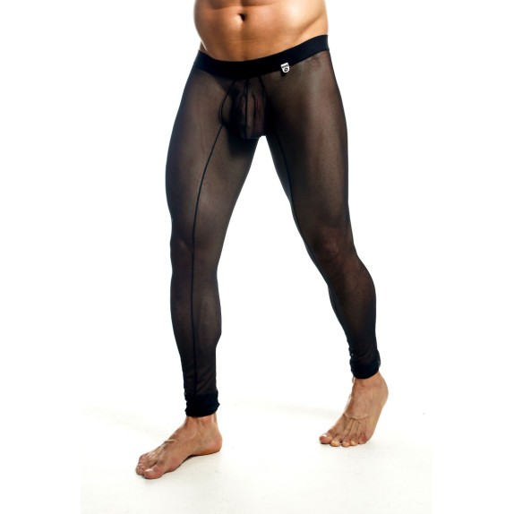 LEGGINGS SEXY DA UOMO IN RETINA SOTTILE ELASTICIZZATI COLORE NERO