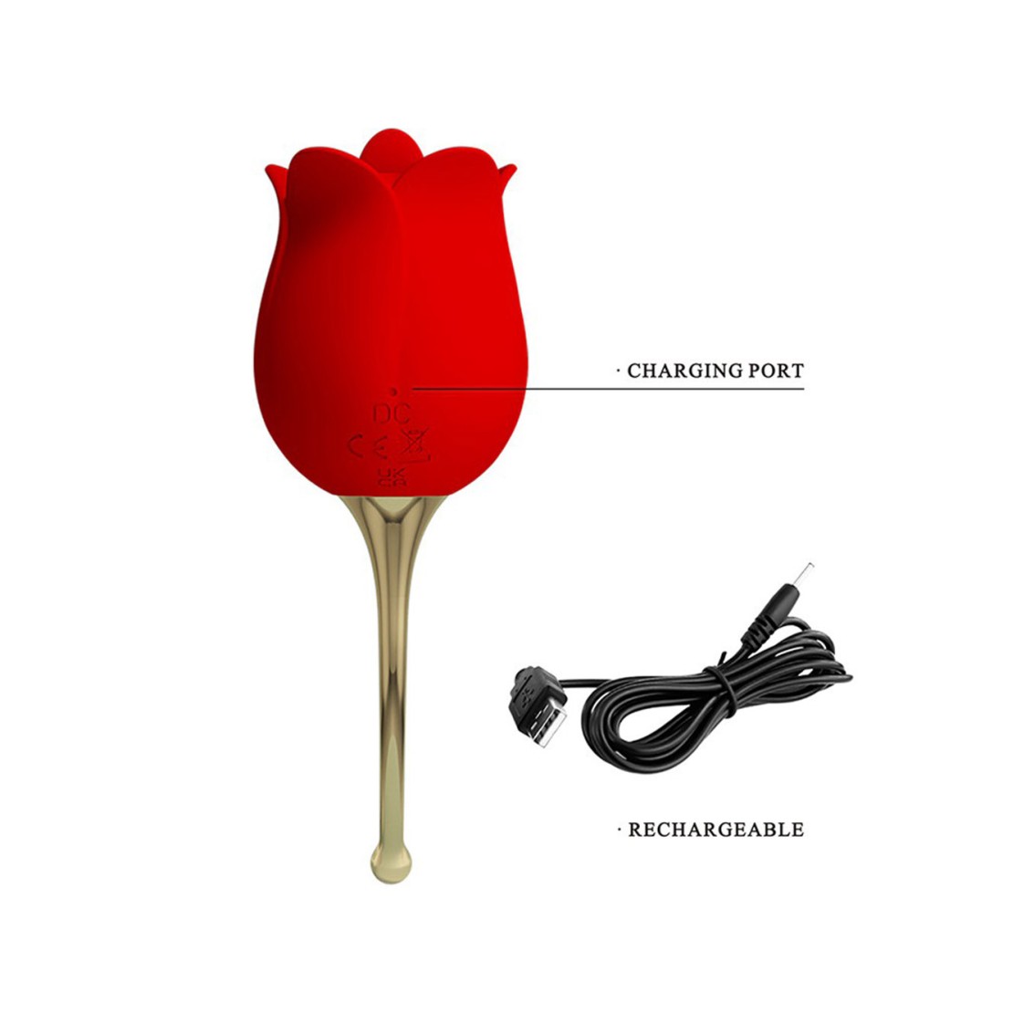 VIBRATORE CLITORIDEO A FORMA DI ROSA CON...
