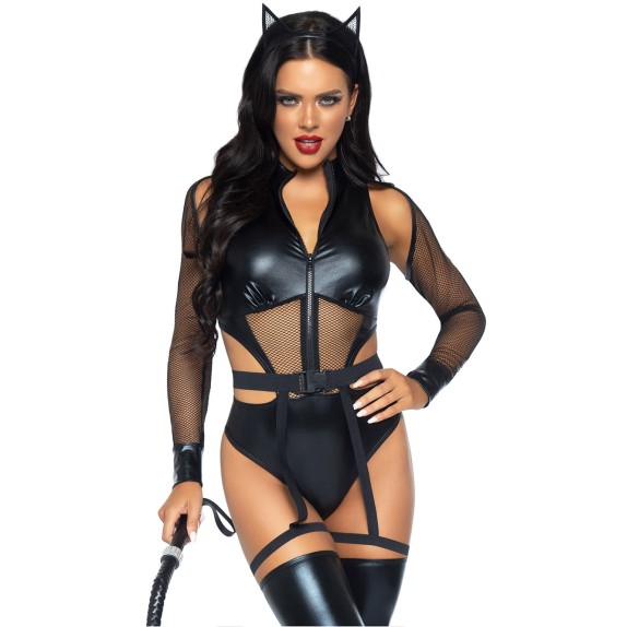 COSTUME SEXY DA GATTINA CRIMINALE CON ACCESSORI CRIMINAL KITTY LEG AVENUE
