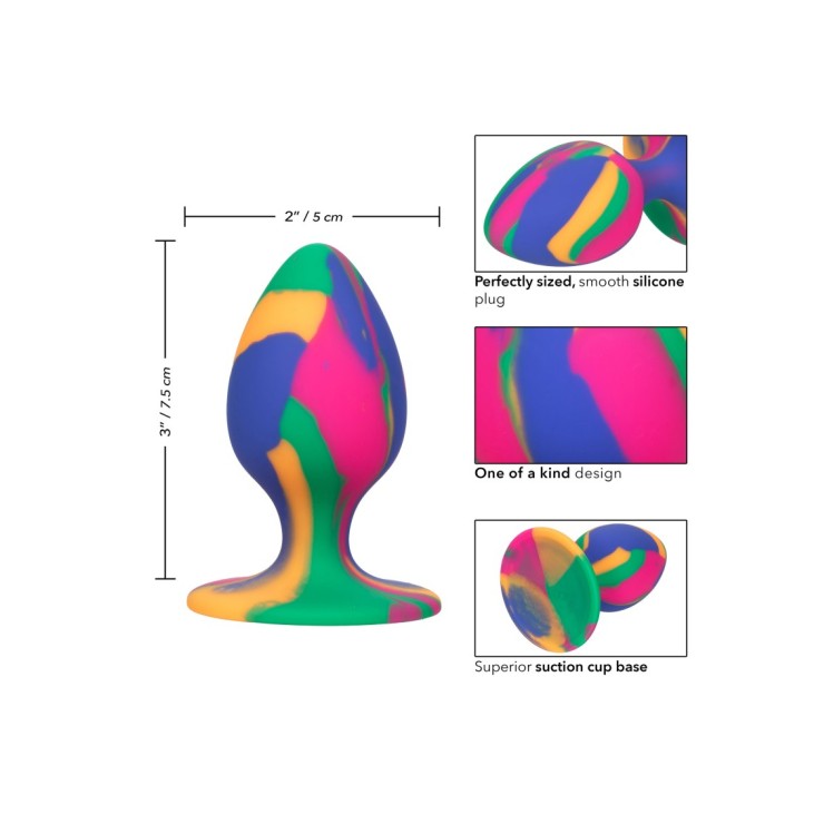 PLUG ANALE SEX TOY MULTICOLOR MEDIUM IN SILICONE...