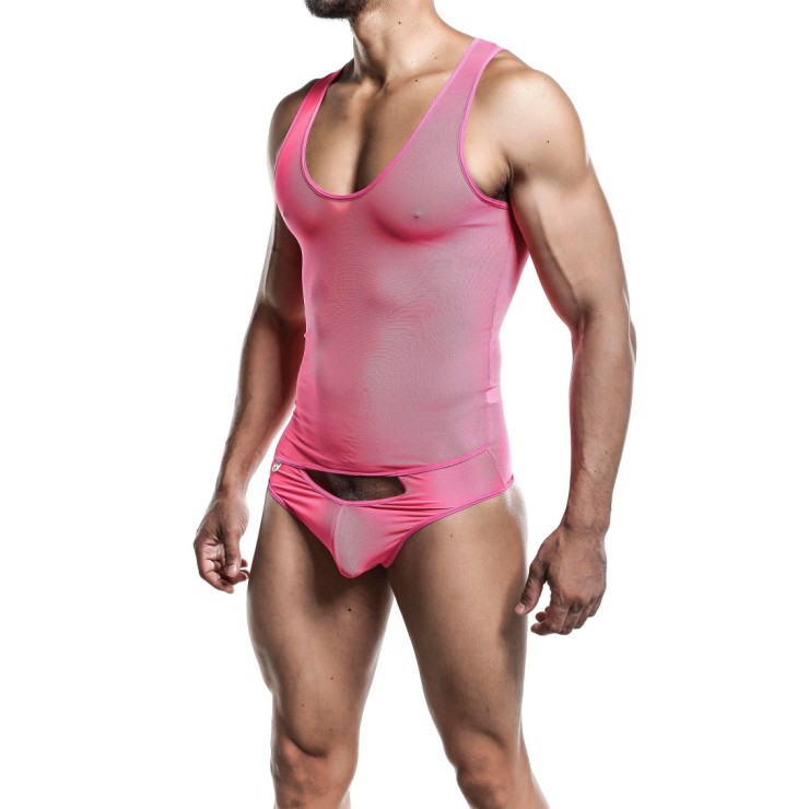 BODY SEXY DA UOMO IN MICRORETE CON PERIZOMA E APERTURA...