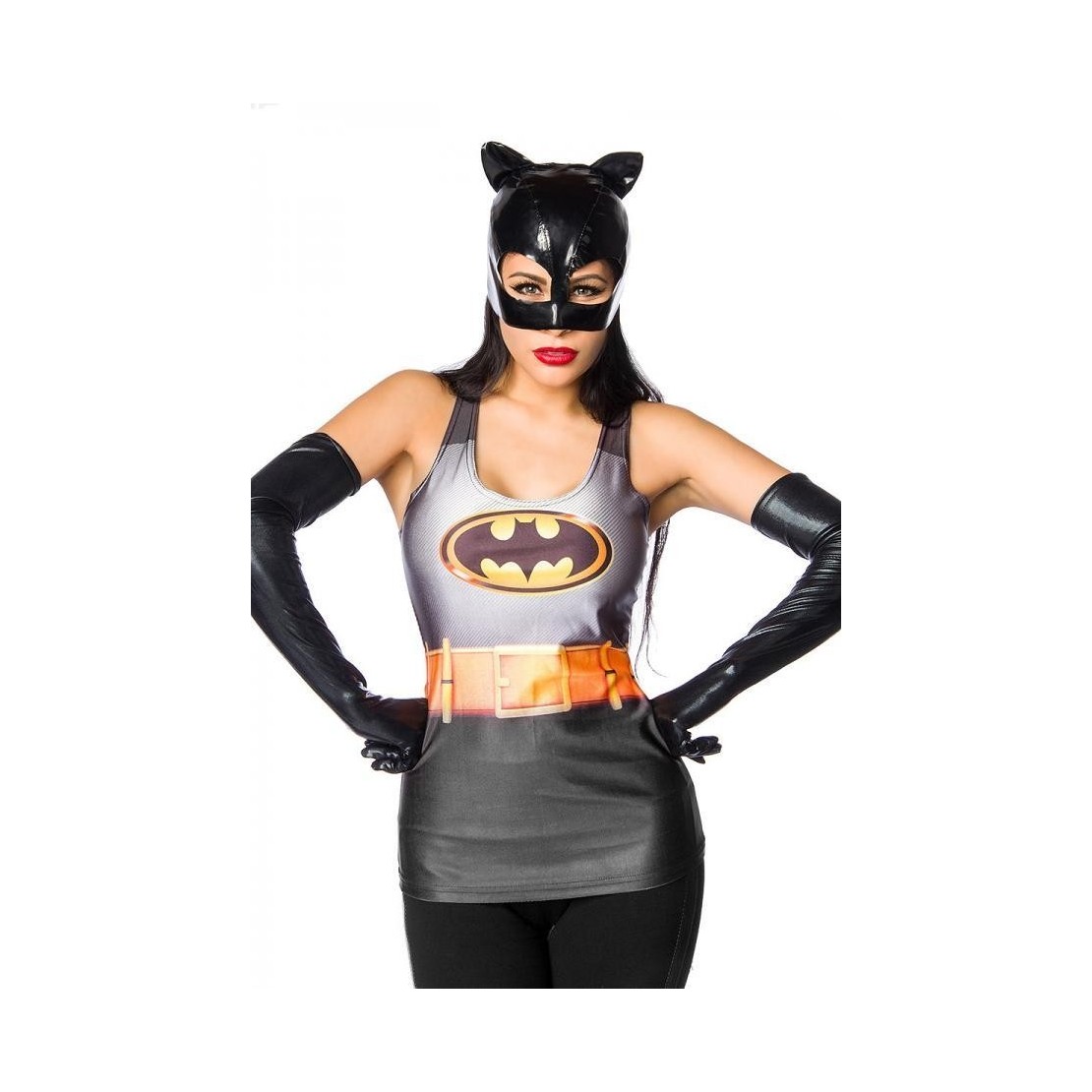 TOP-CANOTTA DA SUPEREROINA SEXY COSTUME BATGIRL
