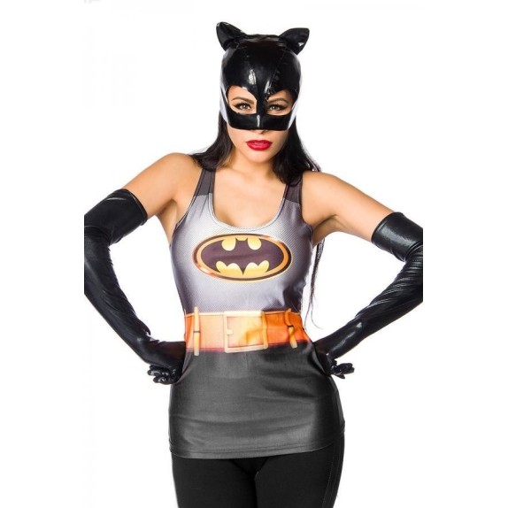 TOP-CANOTTA DA SUPEREROINA SEXY COSTUME BATGIRL