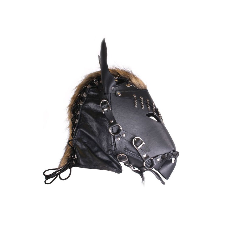 MASCHERA FETISH DA CAVALLO REALISTICO REGOLABILE 2