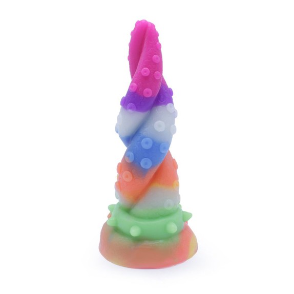 SEX TOY INTRECCIATO 18,5 CM IN SILICONE COLORATO CHE SI ILLUMINA AL BUIO