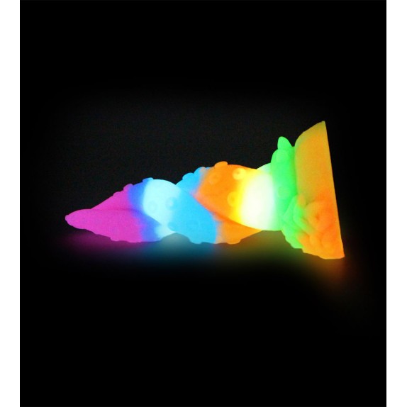 SEX TOY INTRECCIATO 18,5 CM IN SILICONE COLORATO CHE SI ILLUMINA AL BUIO