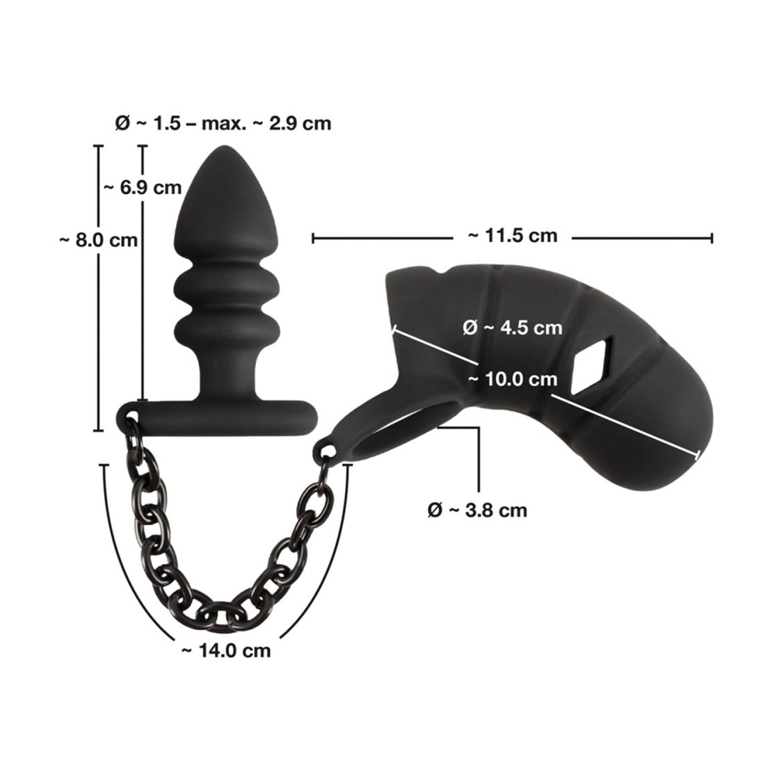 GABBIA DI CASTITA' APERTA IN SILICONE PER UOMO...