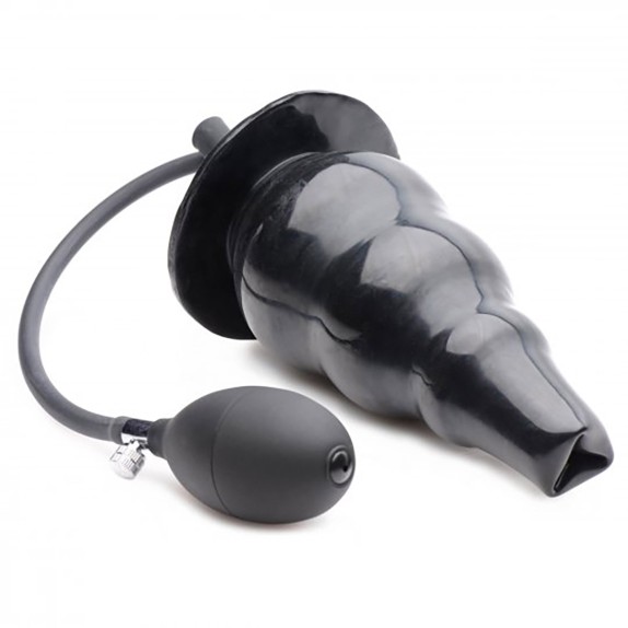 PLUG GONFIABILE E DOCCIA ANALE SEX TOY IN LATEX NERO
